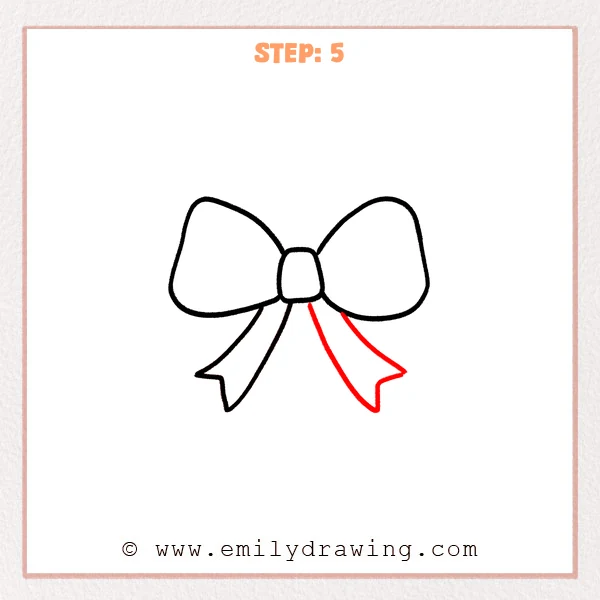 how to draw a ribbon - Step 5
