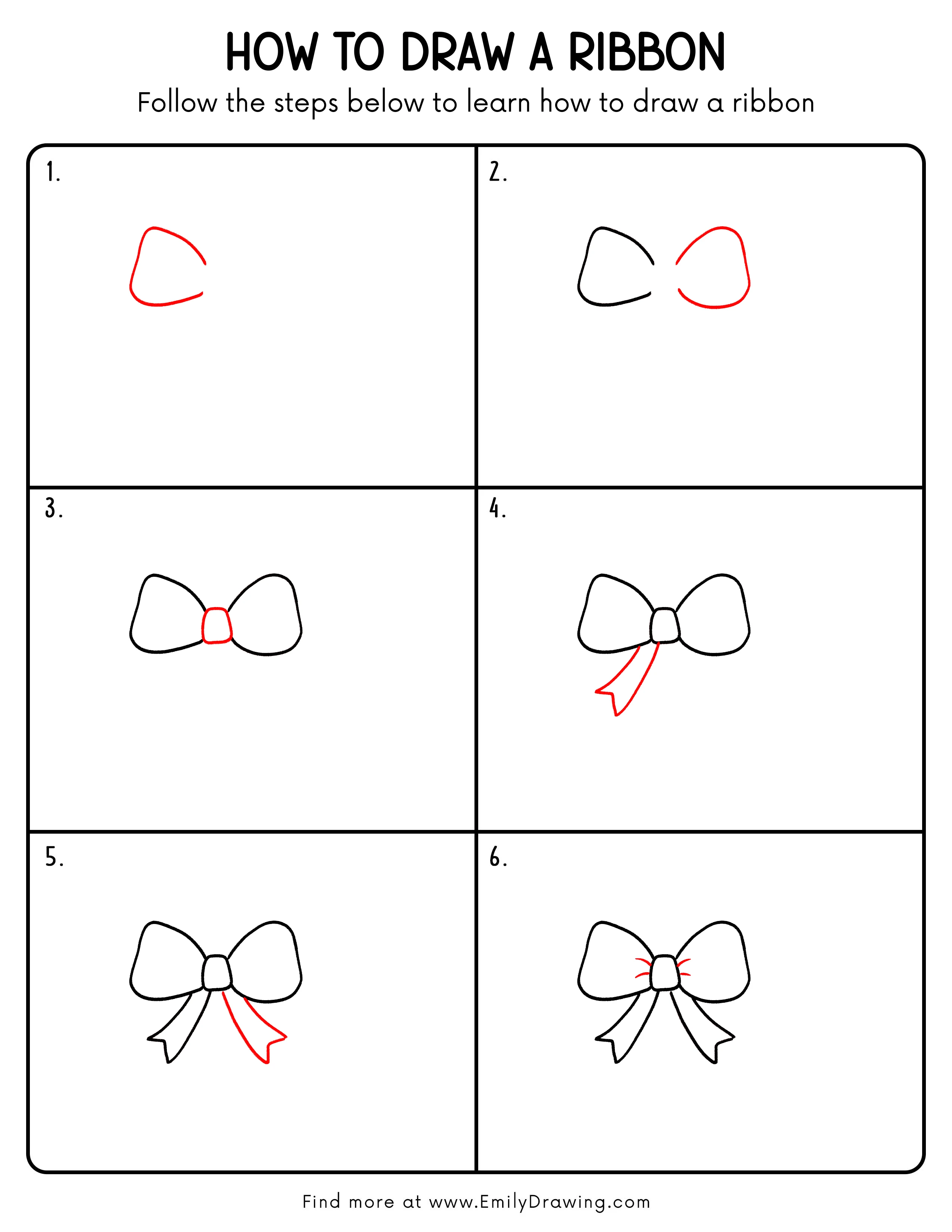 Printable Ribbon Drawing Guide