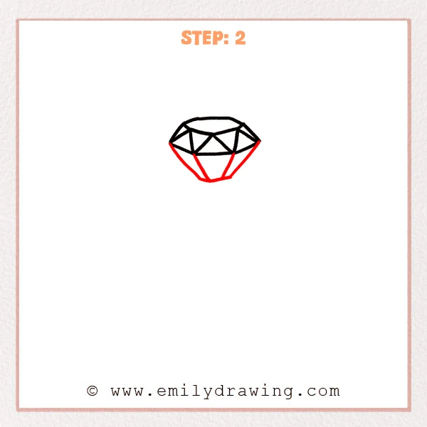 how to draw a ring - Step 2