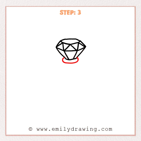 how to draw a ring - Step 3