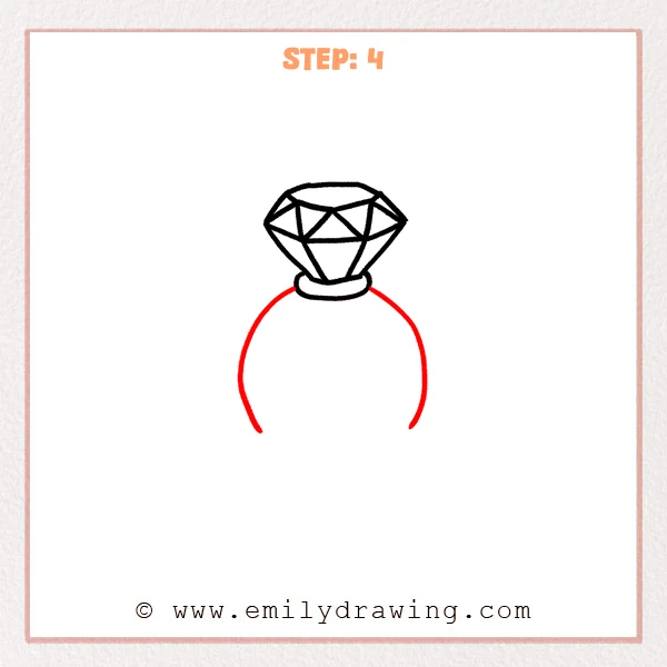 how to draw a ring - Step 4