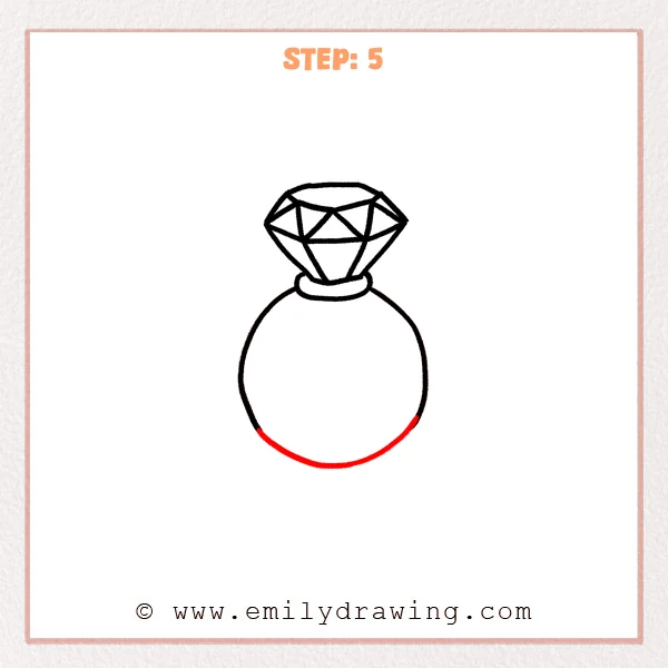 how to draw a ring - Step 5