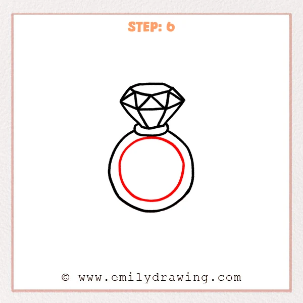 how to draw a ring - Step 6
