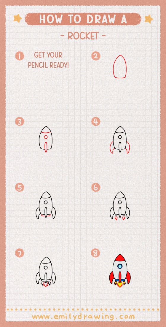 how to draw a rocket pinterest pin