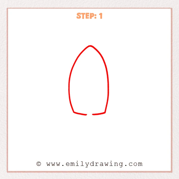 how to draw a rocket - Step 1