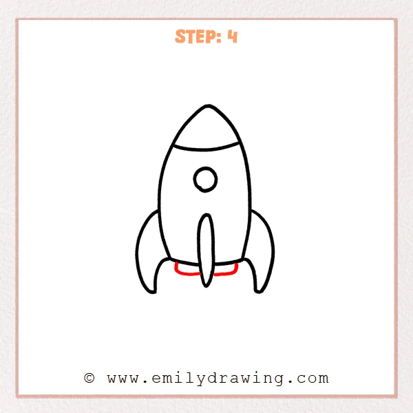 how to draw a rocket - Step 4