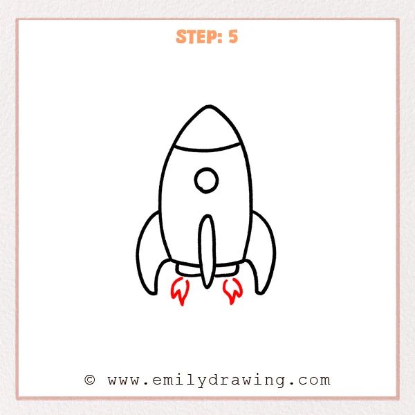 how to draw a rocket - Step 5