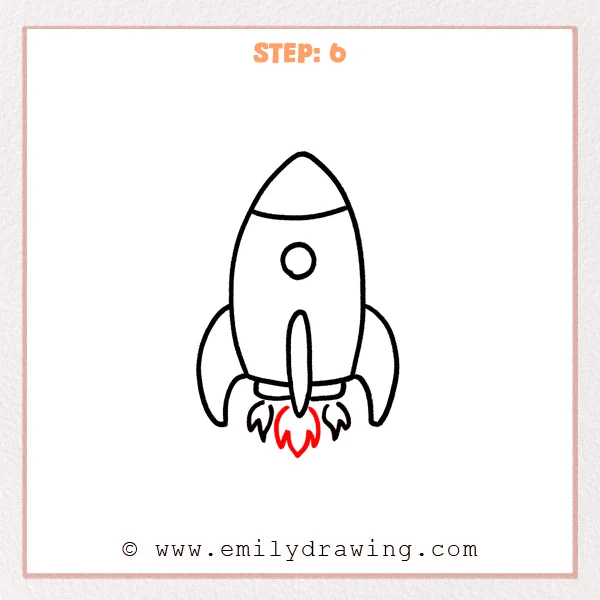 how to draw a rocket - Step 6