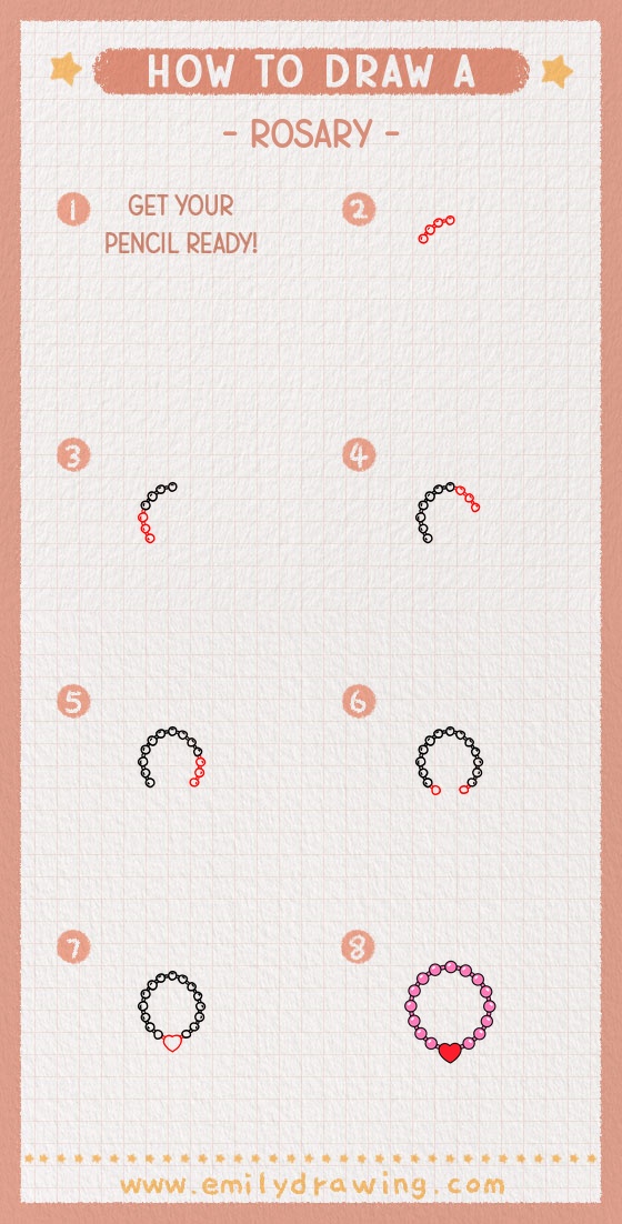 how to draw a rosary pinterest pin