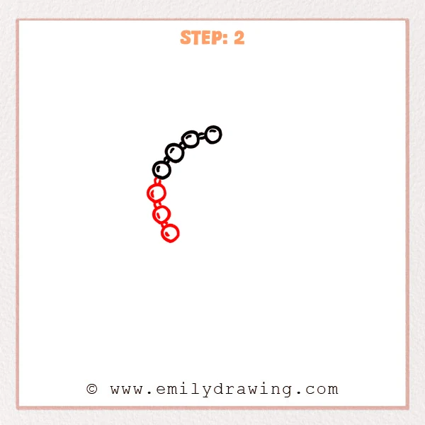 how to draw a rosary - Step 2
