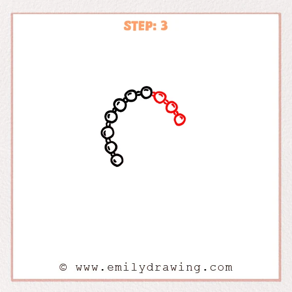 how to draw a rosary - Step 3