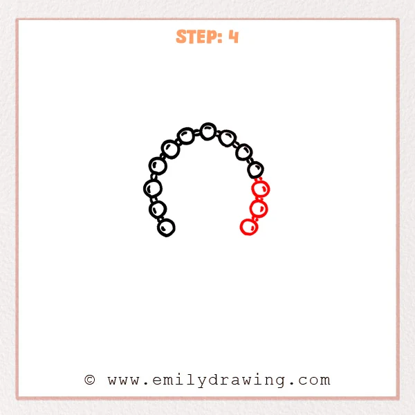 how to draw a rosary - Step 4