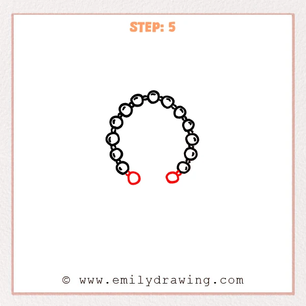 how to draw a rosary - Step 5