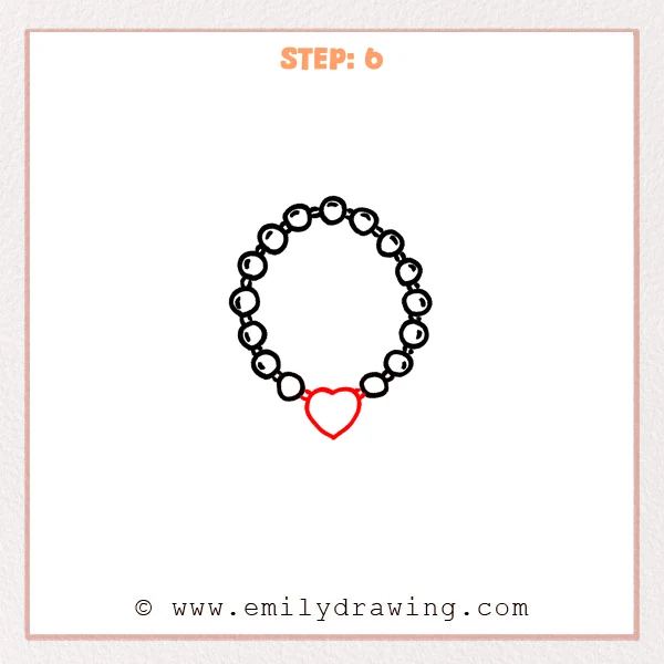 how to draw a rosary - Step 6