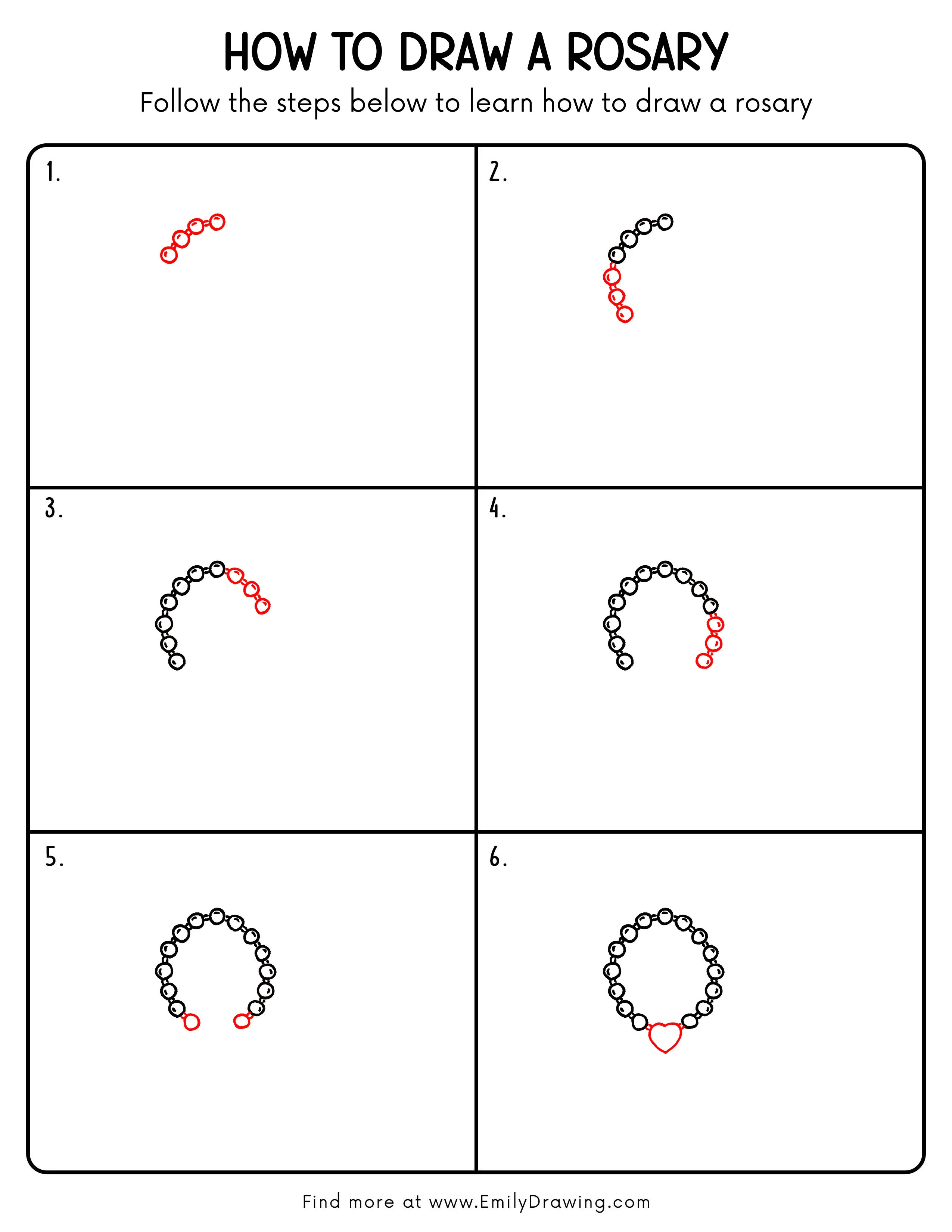 Printable Rosary Drawing Guide