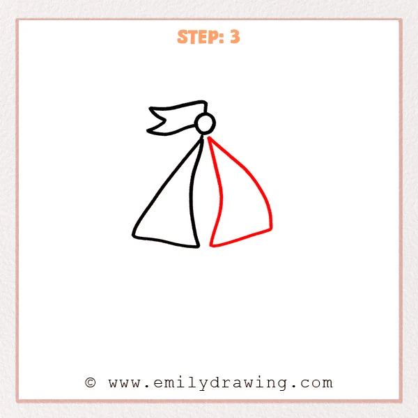 how to draw a sailboat - Step 3
