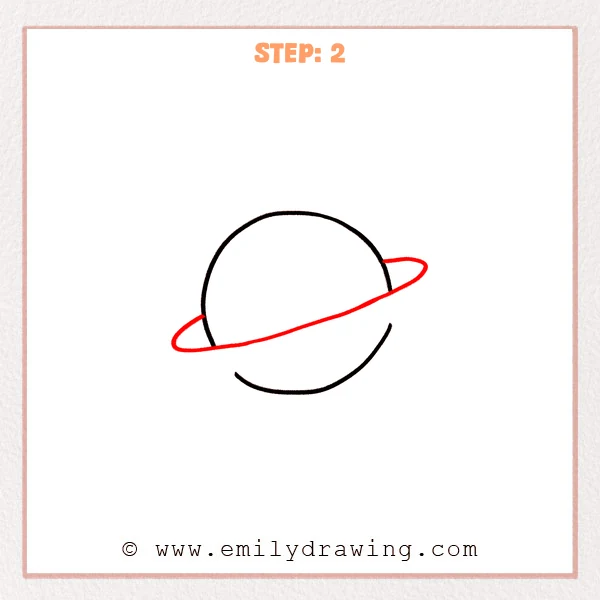 how to draw a saturn - Step 2