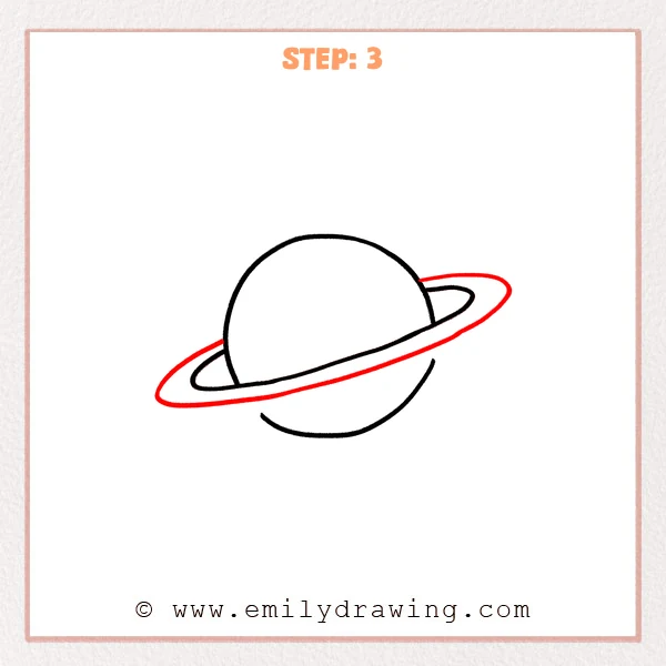 how to draw a saturn - Step 3