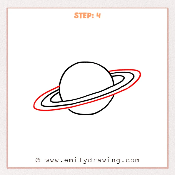 how to draw a saturn - Step 4