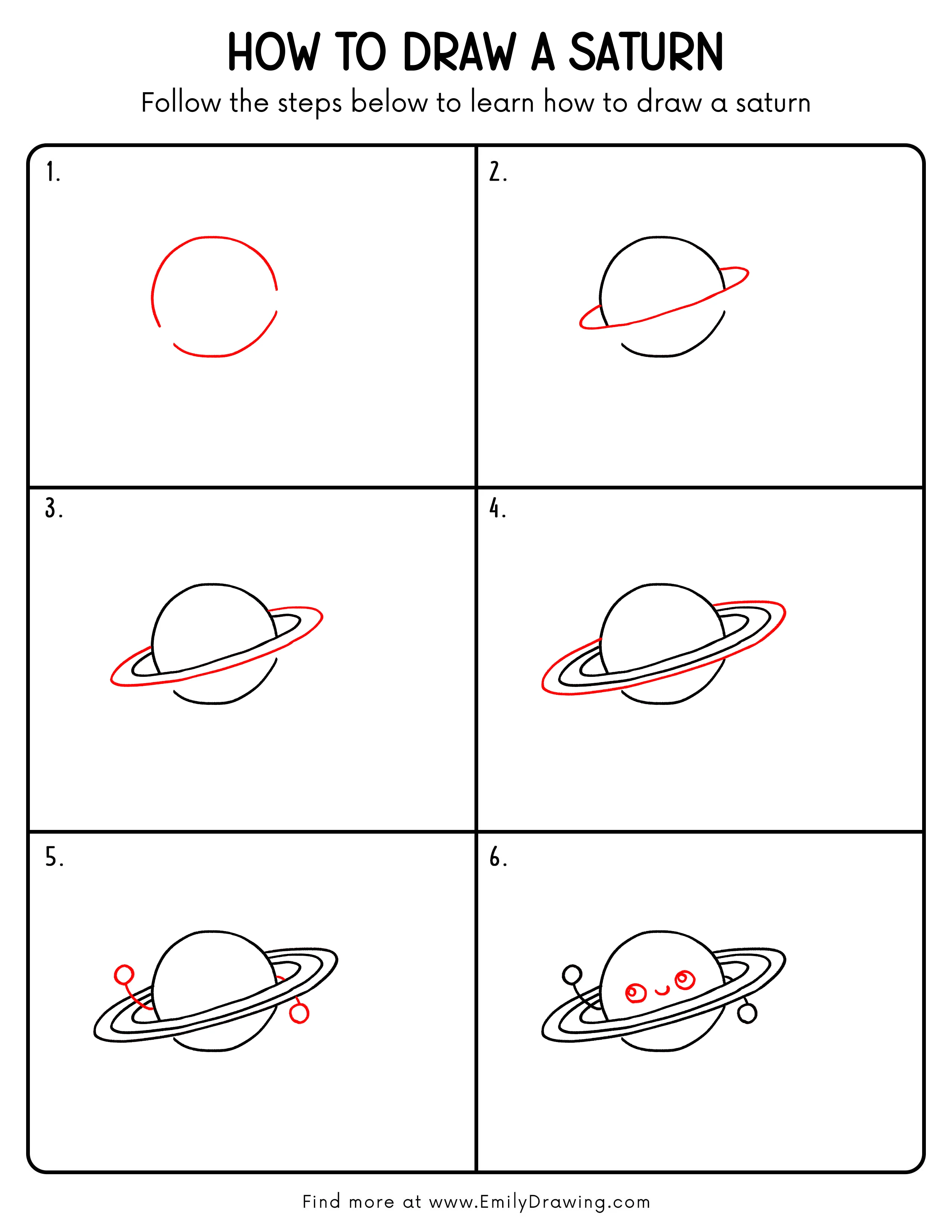Printable Saturn Drawing Guide