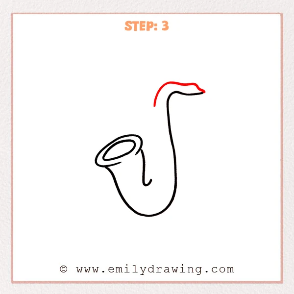 how to draw a saxophone - Step 3