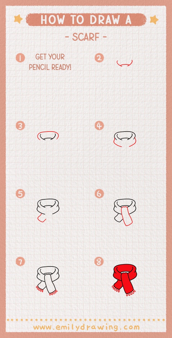 how to draw a scarf pinterest pin