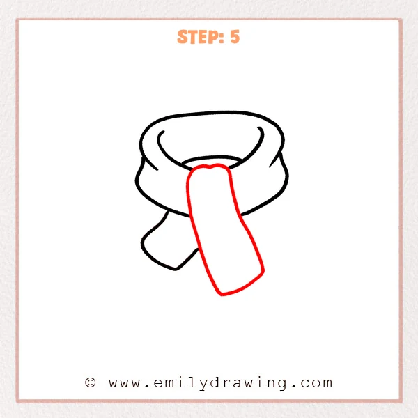 how to draw a scarf - Step 5