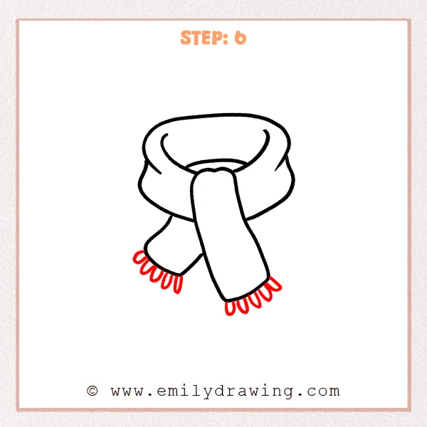 how to draw a scarf - Step 6