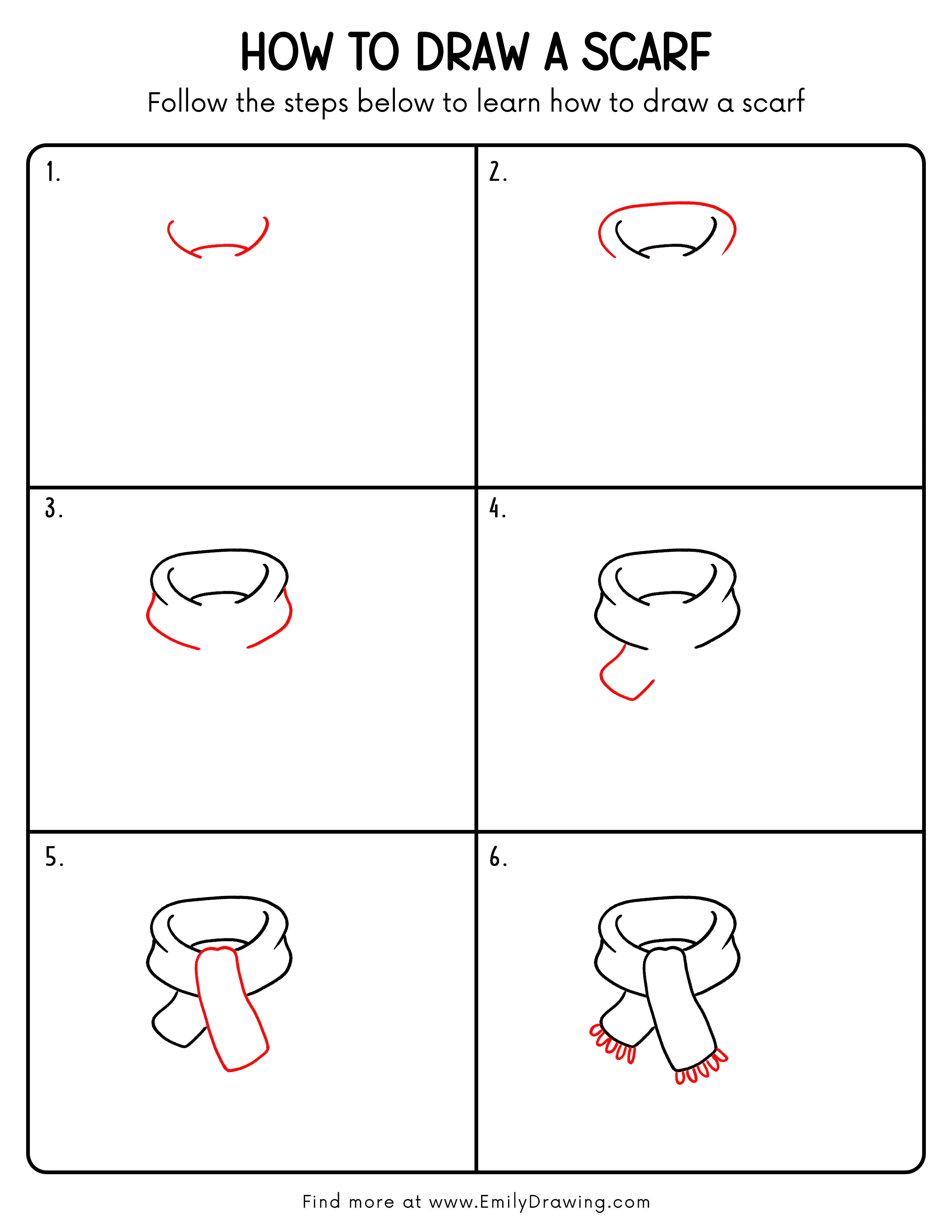 Printable Scarf Drawing Guide
