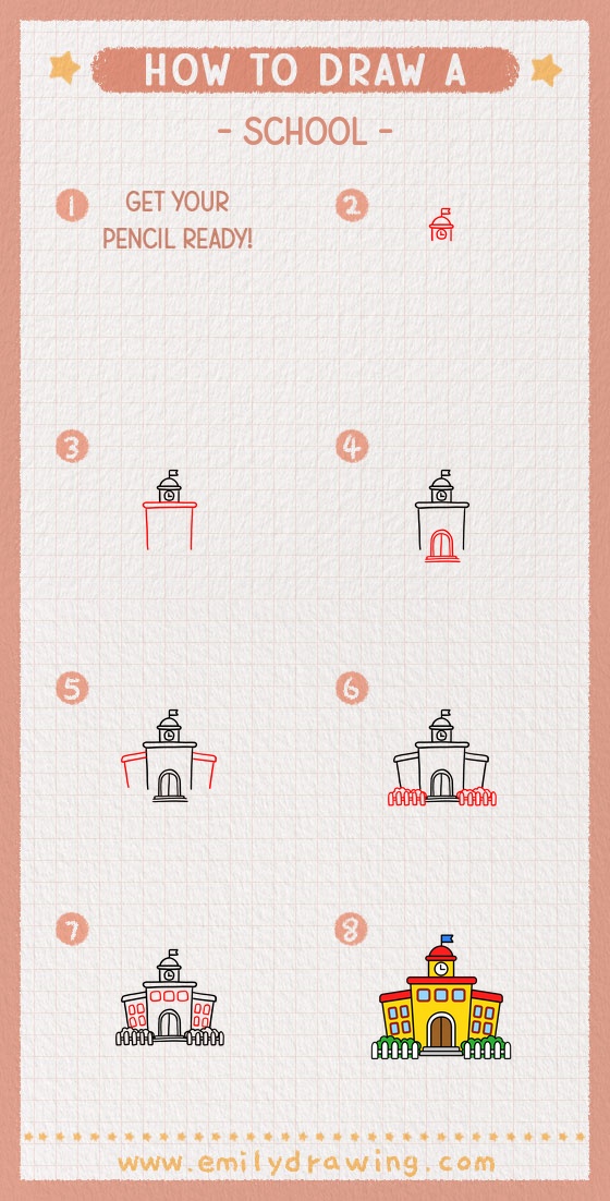 how to draw a school pinterest pin
