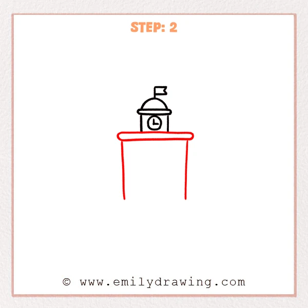 how to draw a school - Step 2