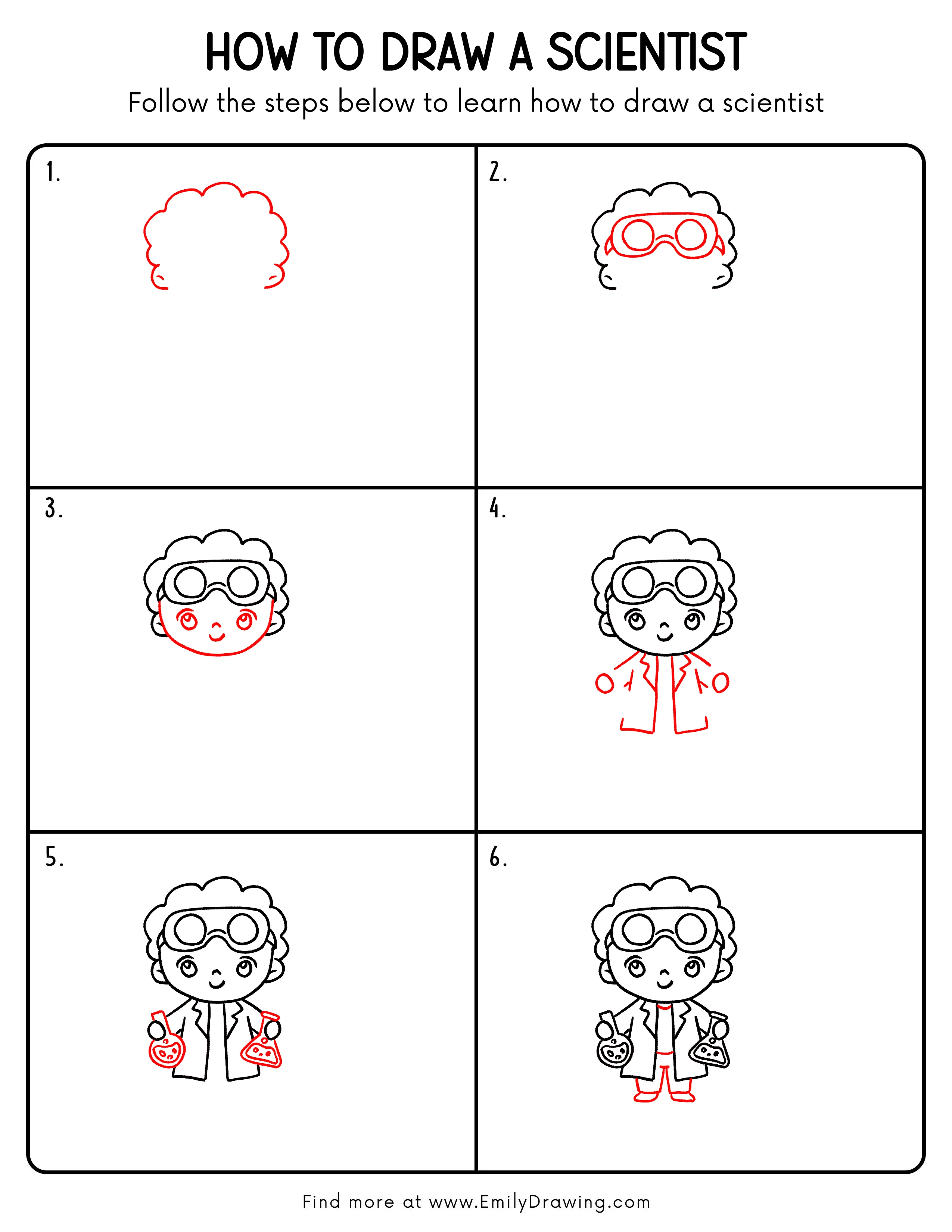 Printable Scientist Drawing Guide