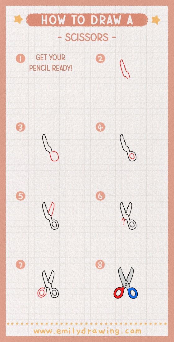 how to draw a scissors pinterest pin