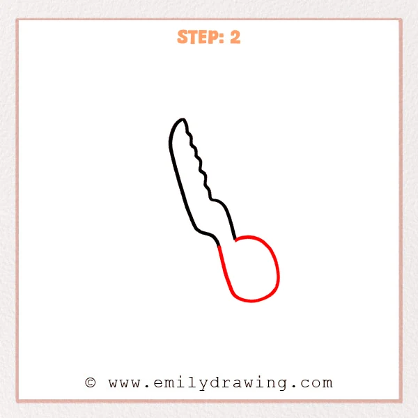 how to draw a scissors - Step 2