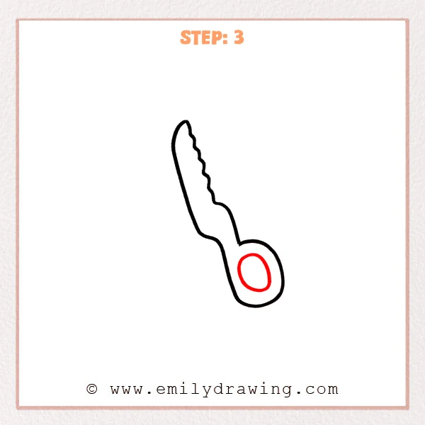 how to draw a scissors - Step 3