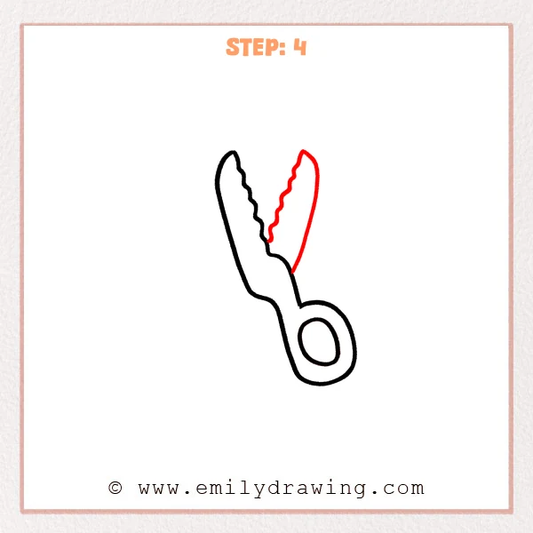 how to draw a scissors - Step 4