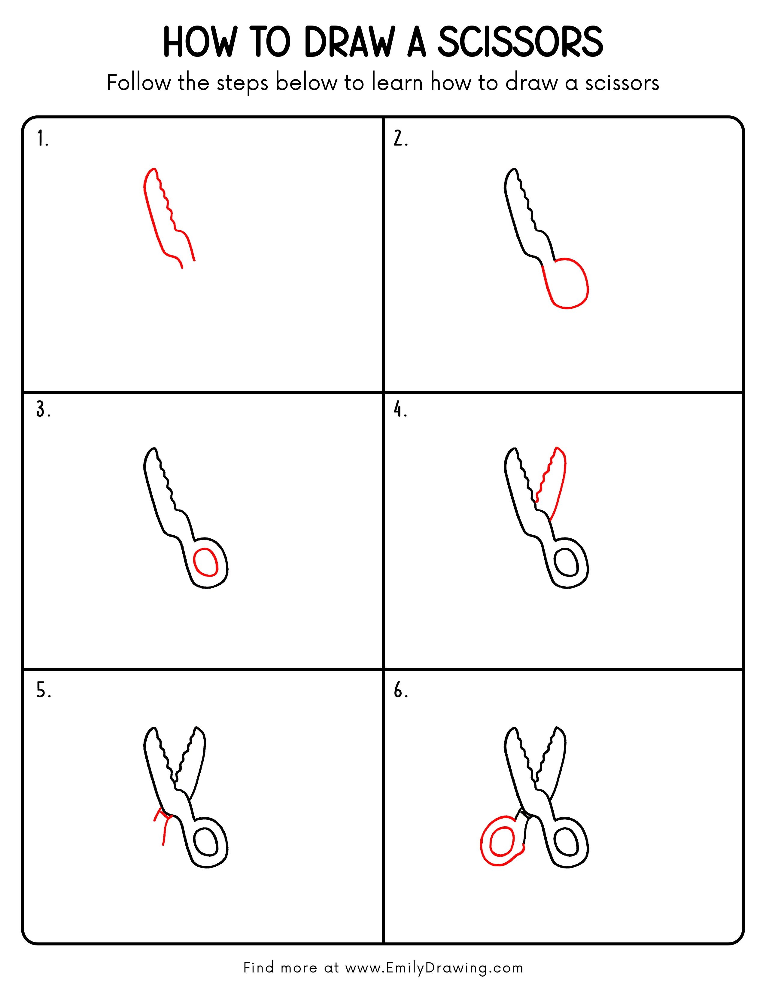 Printable Scissors Drawing Guide