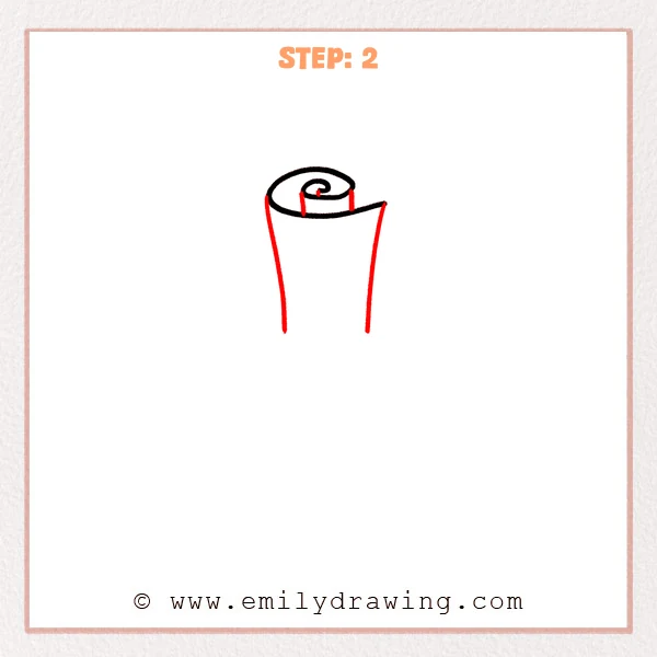 how to draw a scroll - Step 2