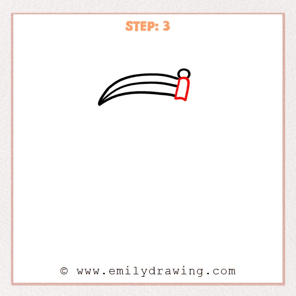 how to draw a scythe - Step 3