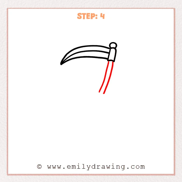 how to draw a scythe - Step 4