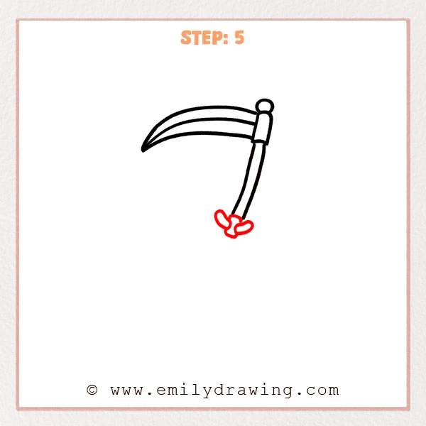 how to draw a scythe - Step 5