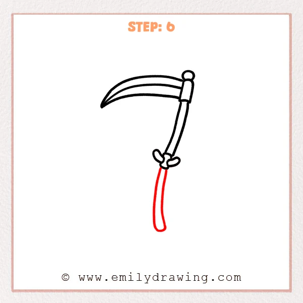 how to draw a scythe - Step 6