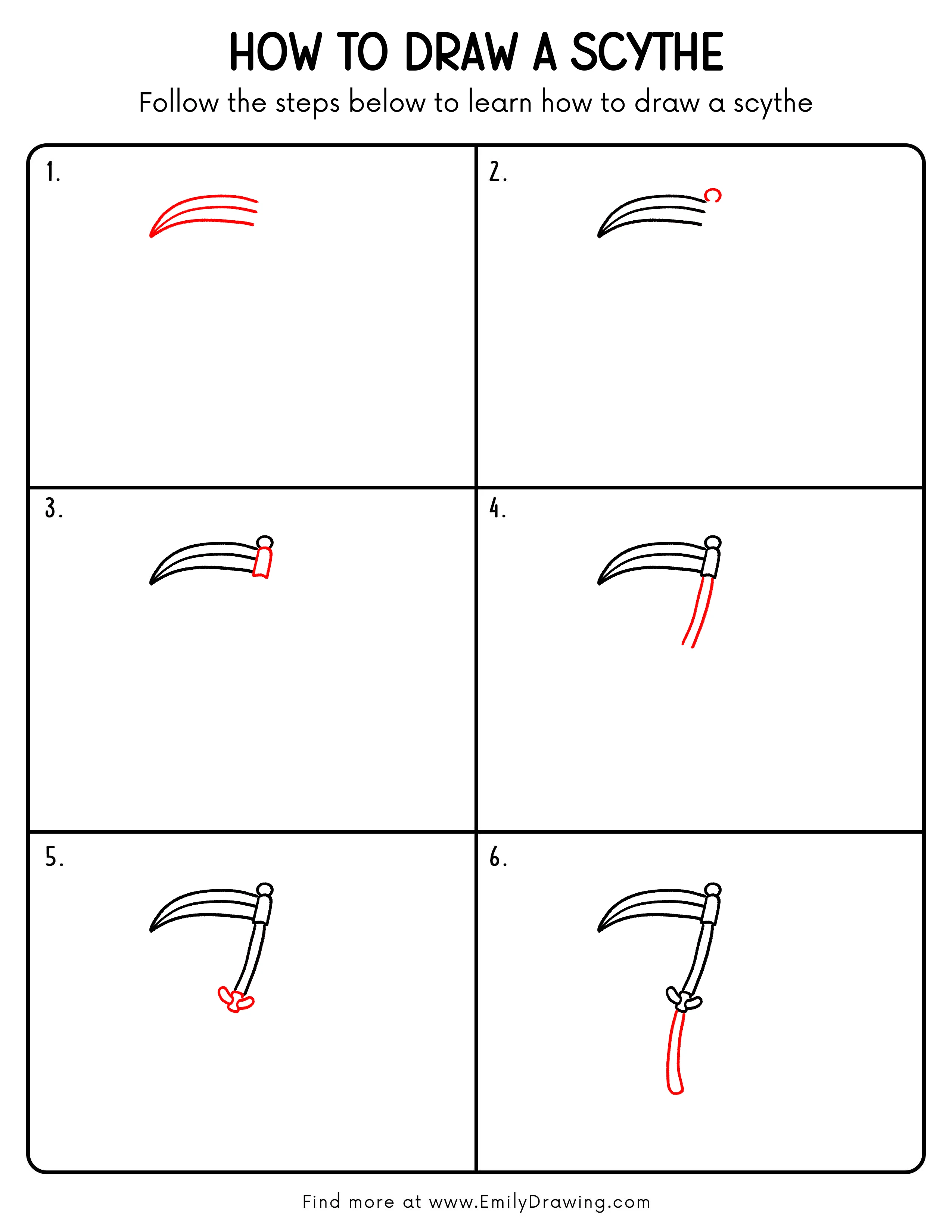 Printable Scythe Drawing Guide