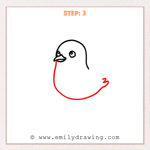 how to draw a seagull - Step 3