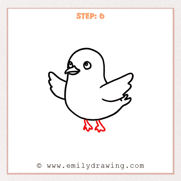 how to draw a seagull - Step 6