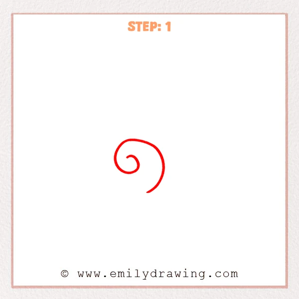 how to draw a seashell - Step 1
