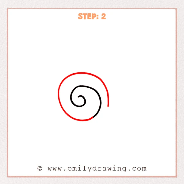 how to draw a seashell - Step 2