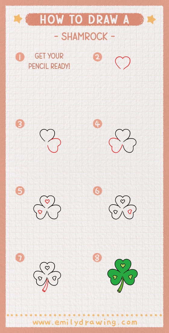 how to draw a shamrock pinterest pin