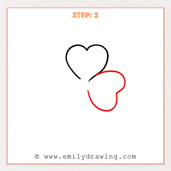 how to draw a shamrock - Step 2