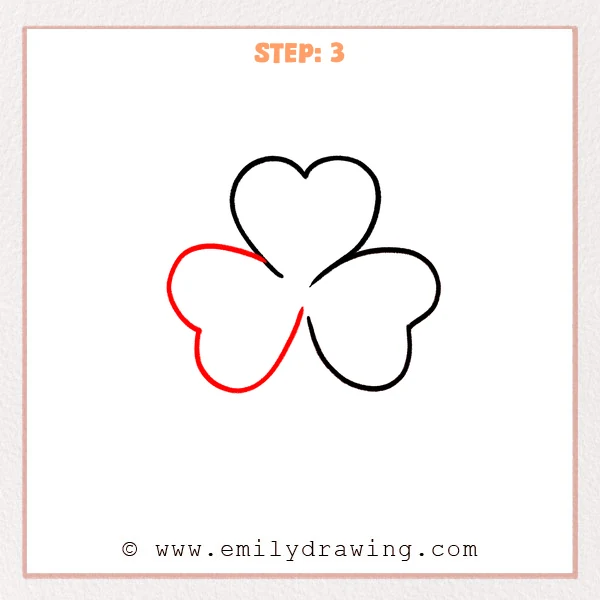 how to draw a shamrock - Step 3